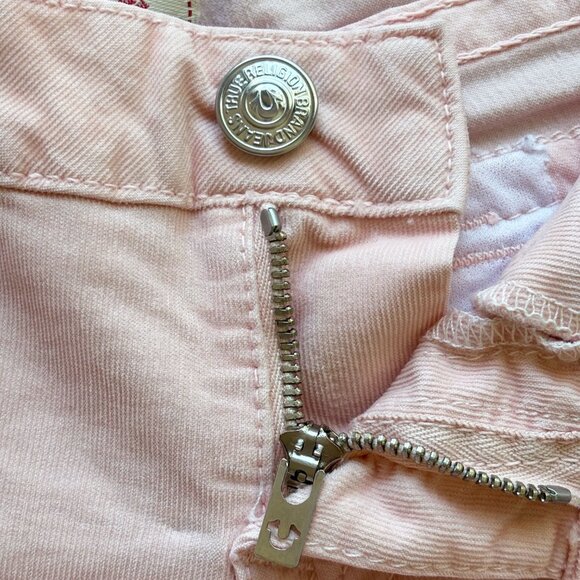 True Religion Pink Joey Low Rise Corduroy Booty Shorts size 27 - Picture 8 of 11